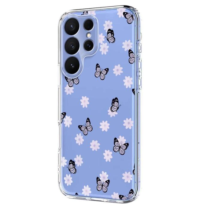OEM - Mobilskal till Samsung Galaxy S26 Ultra TPU Blommönster - Fjärilar