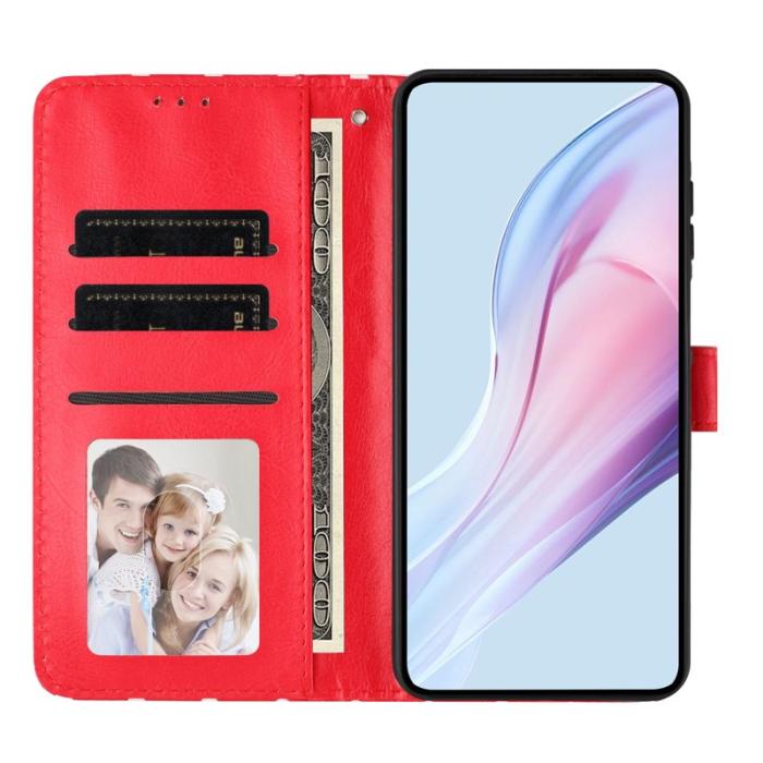 OEM - Plånboksfodral för Samsung Galaxy S26 Plus Konstläder Stativ - Röd