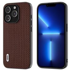 ABEEL - ABEEL Mobilskal till iPhone 13 Pro Max &Auml;kta L&auml;der Coated PC+TPU Brun