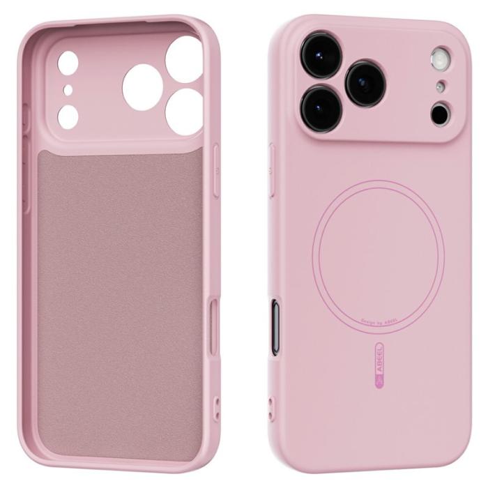 ABEEL - ABEEL Mobilskal till iPhone 17 Pro MagSafe Kompatibel Liquid Silicone Rosa
