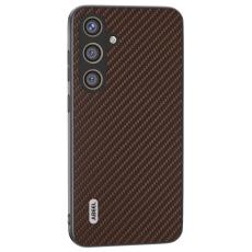 ABEEL - ABEEL Mobilskal till Samsung Galaxy S24 i Kolfiber PU L&auml;der - Brun