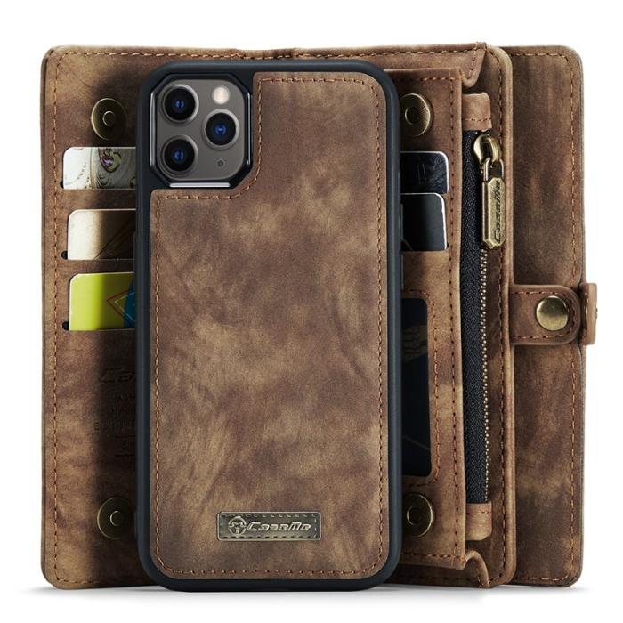 Caseme - CASEME 008 Series Konstläder Plånboksfodral för iPhone 11 Pro Max 6.5 tum - Brun