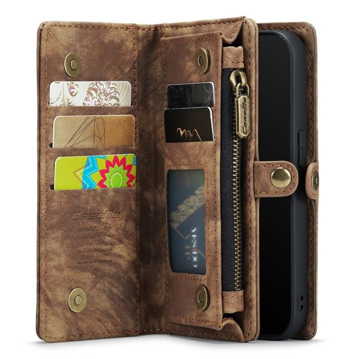 Caseme - CASEME 008 Series Konstläder Plånboksfodral för iPhone 11 Pro Max 6.5 tum - Brun