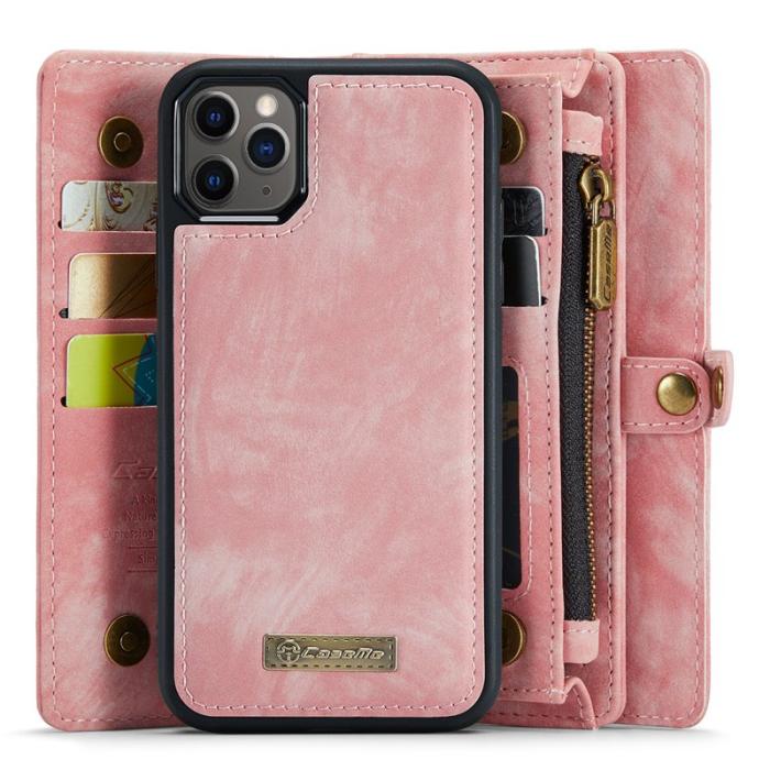 Caseme - CASEME 008 Series Äkta Läder Plånboksfodral för iPhone 11 Pro Max 6.5 tum - Rosa