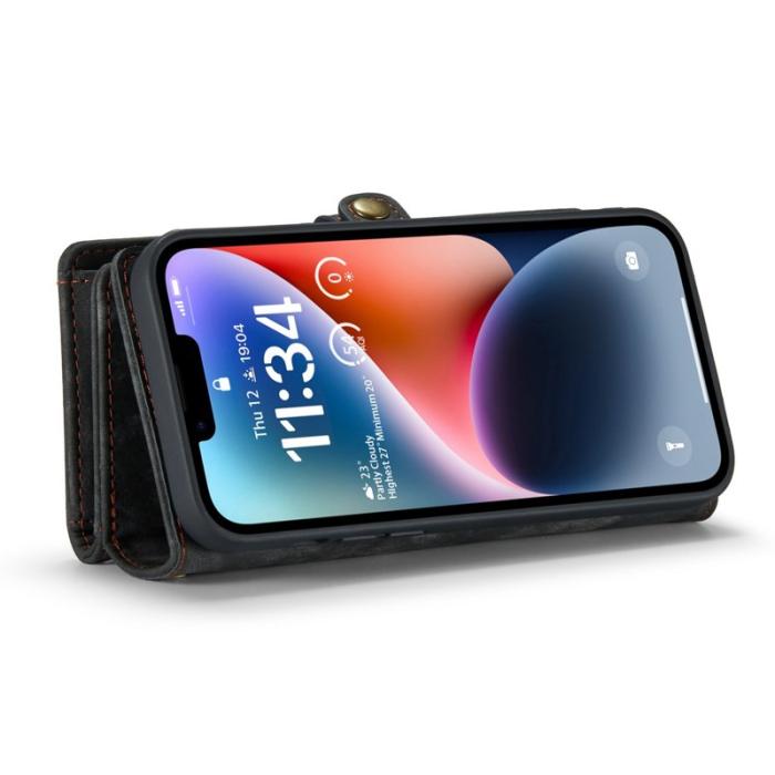 Caseme - CASEME 008 Series Plånboksfodral för iPhone 13 2-i-1 TPU + Konstläder Svart