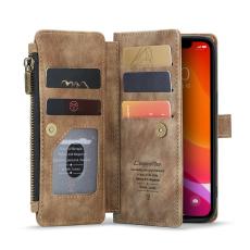 Caseme - CASEME Konstl&auml;der Pl&aring;nboksfodral f&ouml;r iPhone 12/12 Pro med rem - Brun
