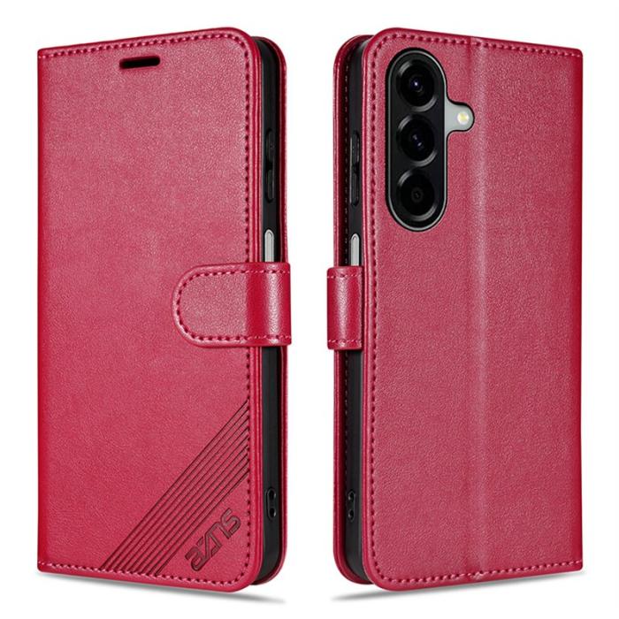 AZNS - AZNS Samsung Galaxy A17 5G Plånboksfodral Anti-Scratch Konstläder - Röd