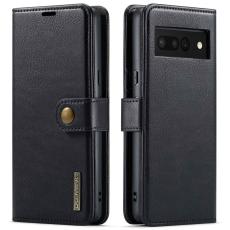 DG.MING - DG.MING Google Pixel 7 Pro 5G &Auml;kta L&auml;der Pl&aring;nboksfodral 2-i-1 Svart
