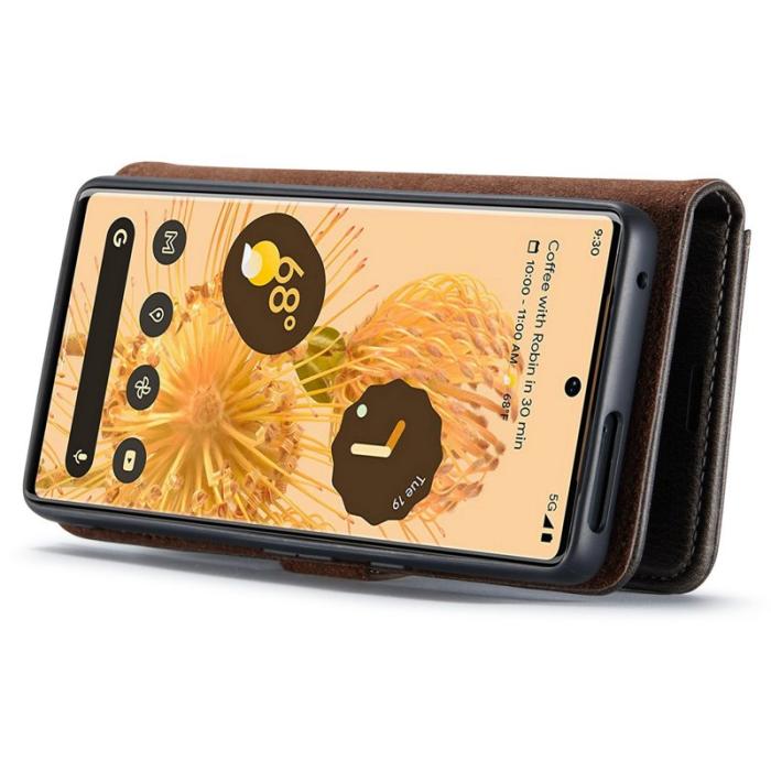 DG.MING - DG.MING Google Pixel 7 Pro 5G 2-in-1 Äkta Läder Plånboksfodral Grå