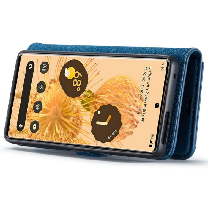 DG.MING - DG.MING Google Pixel 7 Pro 5G Äkta Läder Plånboksfodral 2-i-1 Blå
