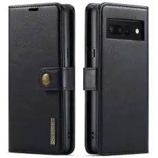 DG.MING - DG.MING Google Pixel 7 Pro 5G &Auml;kta L&auml;der Pl&aring;nboksfodral 2-i-1 Svart