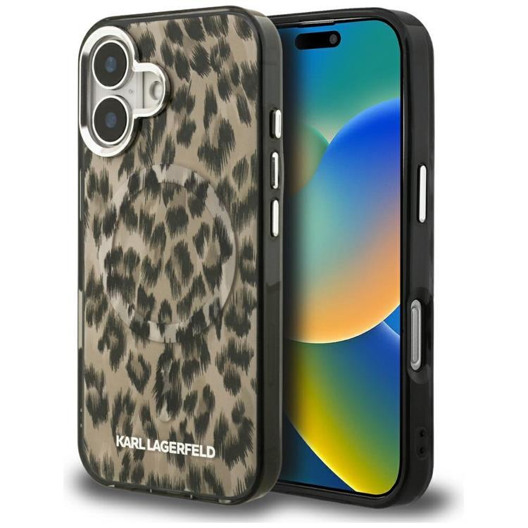 Karl Lagerfeld iPhone 16 Mobilskal MagSafe IML Leopard - Brun | 2353 | AlltMobil