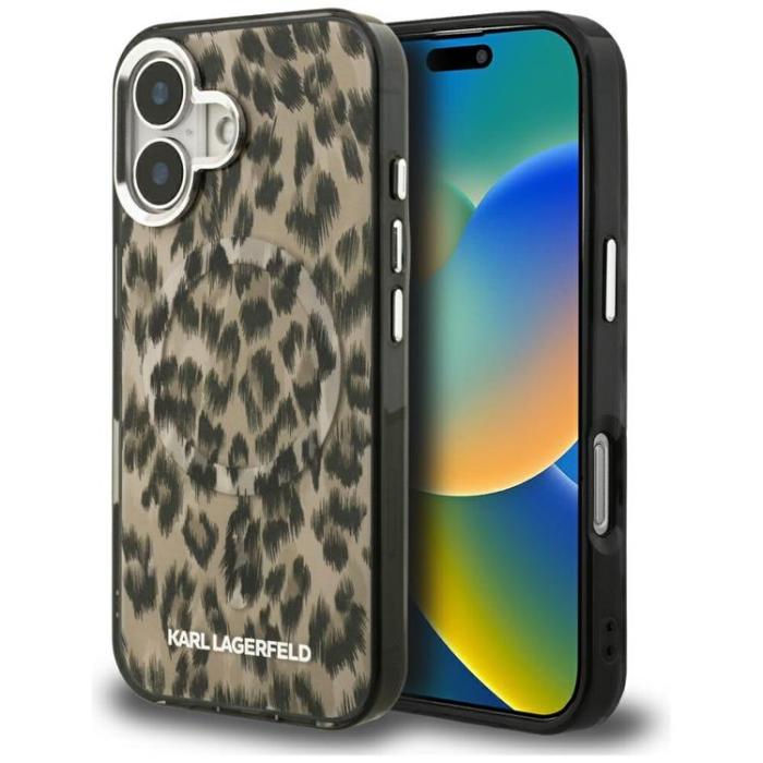 KARL LAGERFELD - Karl Lagerfeld iPhone 16 Mobilskal MagSafe IML Leopard - Brun