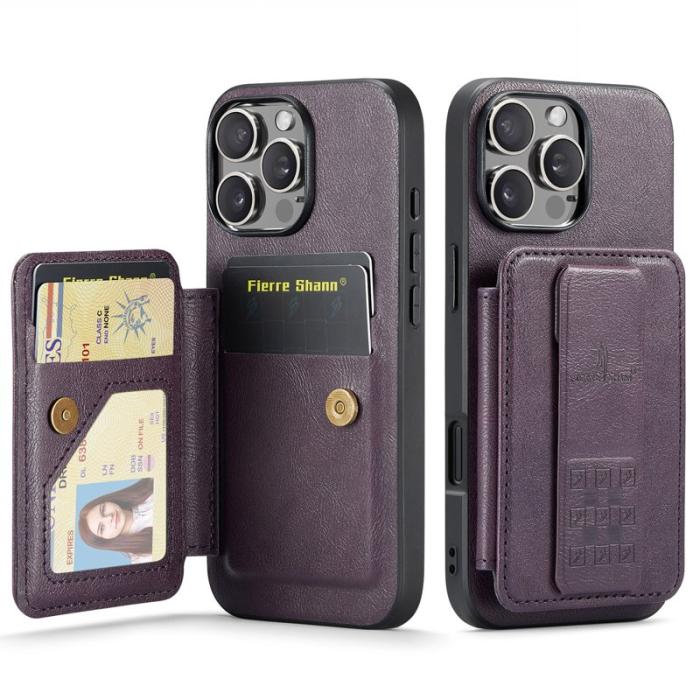 FIERRE SHANN - FIERRE SHANN 024 iPhone 16 Pro Fodral KonstLäder - Lila