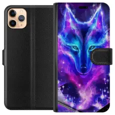 Gustaf - Pl&aring;nboksfodral till Apple iPhone 11 Pro Max med Neon Varg