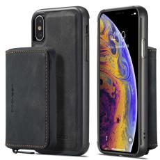 JEEHOOD - JEEHOOD Mobilskal till iPhone XS Max Detachable Zipper Wallet Svart