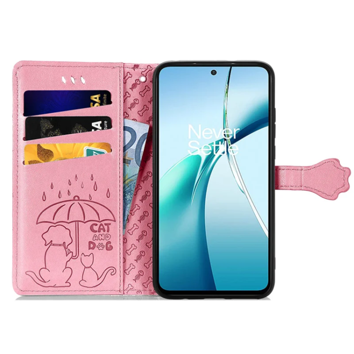 A-One Brand - Xiaomi 15 Ultra Plånboksfodral Cat Dog Pattern - Rosa
