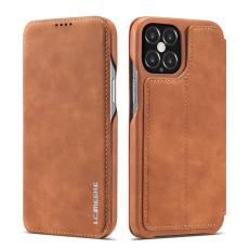 LC.imeeke - LC.IMEEKE iPhone 12 Pro Fodral KonstL&auml;der - Brun