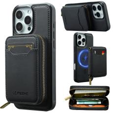LC.imeeke - LC.IMEEKE L6 iPhone 14 Pro Max Pl&aring;nboksfodral Konstl&auml;der - Svart