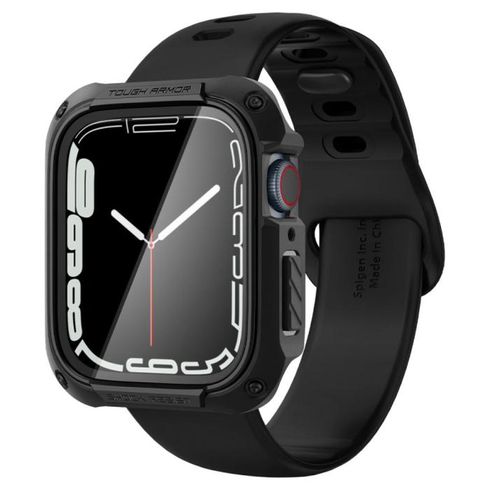 Spigen - Spigen Apple Watch 7/8 (45mm) Skal Tough Armor - Svart