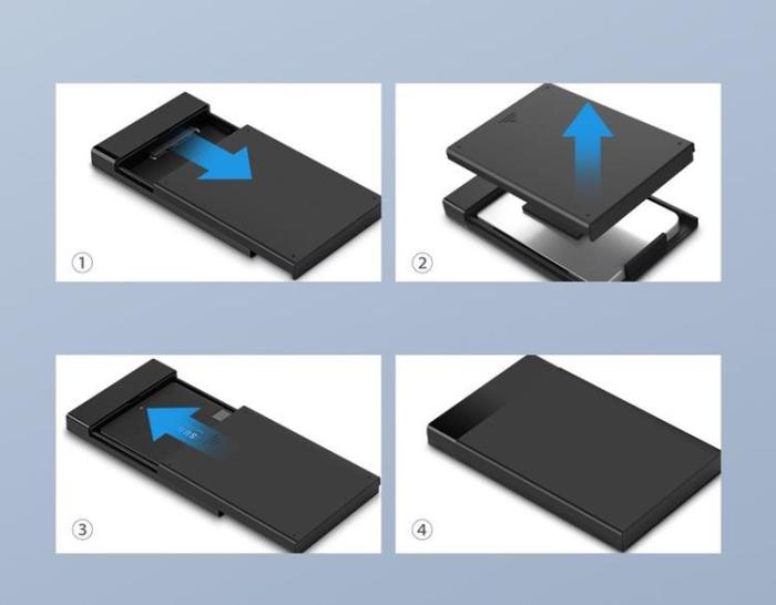 Ugreen - Ugreen Hard Disk Box Med Kabel - Svart