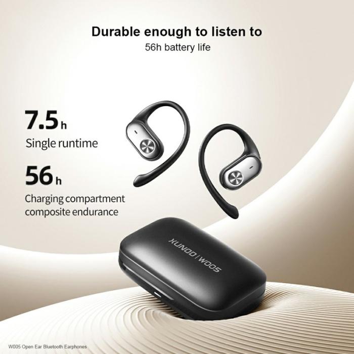 XUNDD - XUNDD W005 Öronhörlurar Bluetooth 5.4 med öronkrokar - Svart