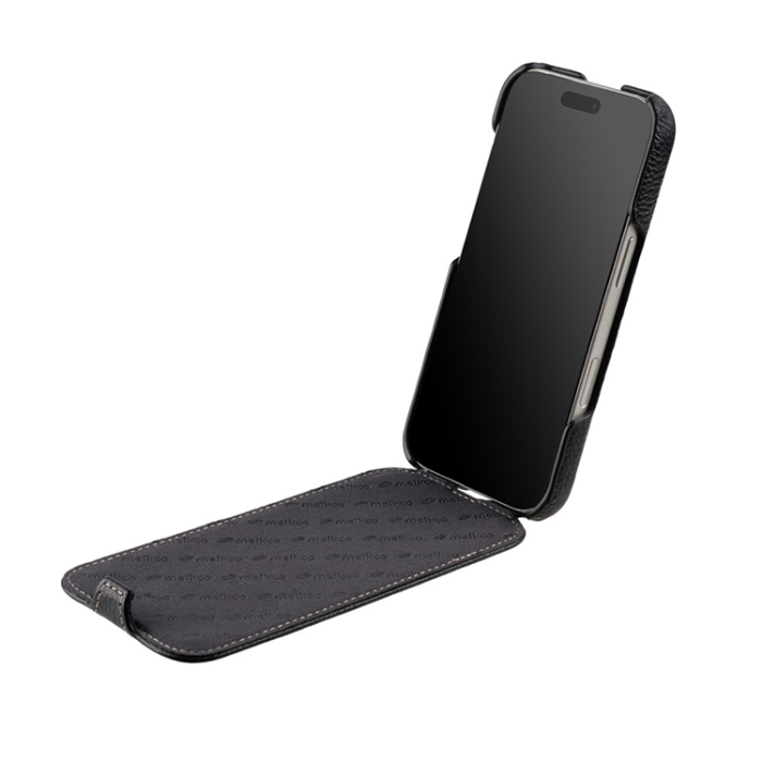 Melkco - MELKCO iPhone 17 Pro Mobilskal MagSafe Äkta Läder+PC - Svart