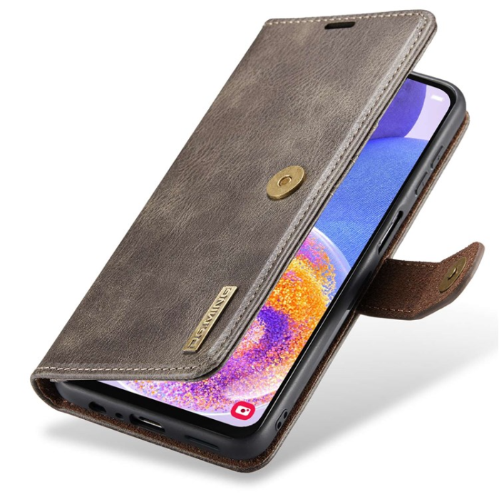 DG.MING - DG.MING Galaxy A14 5G/4G Plånboksfodral Äkta Läder 2-i-1 - Grå