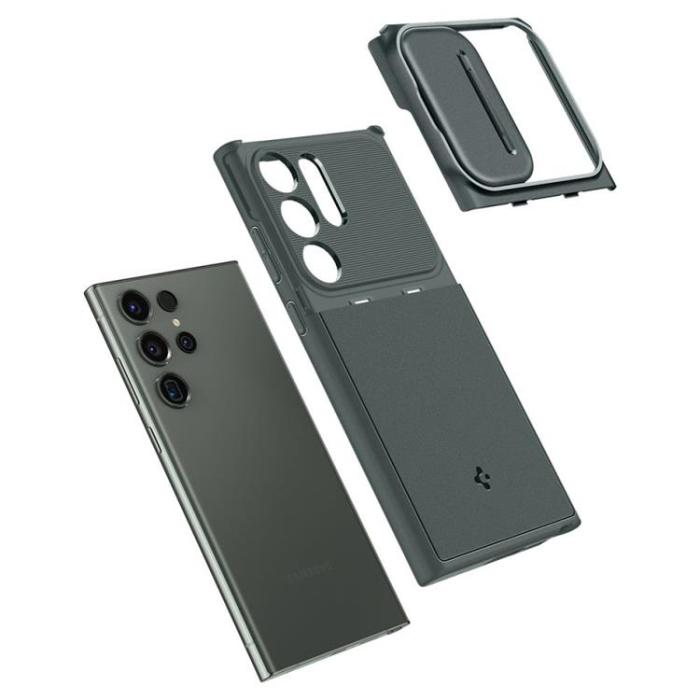 Spigen - Spigen Galaxy S23 Ultra Mobiskal Optik Armor - Grön