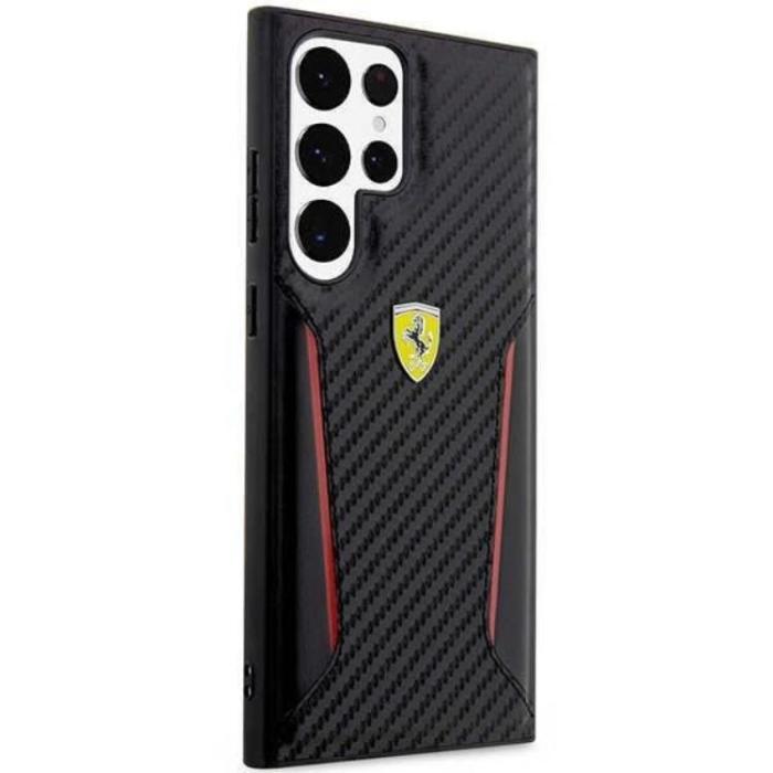 Ferrari - Ferrari Galaxy S23 Ultra Skal Carbon Contrast Edges - Svart