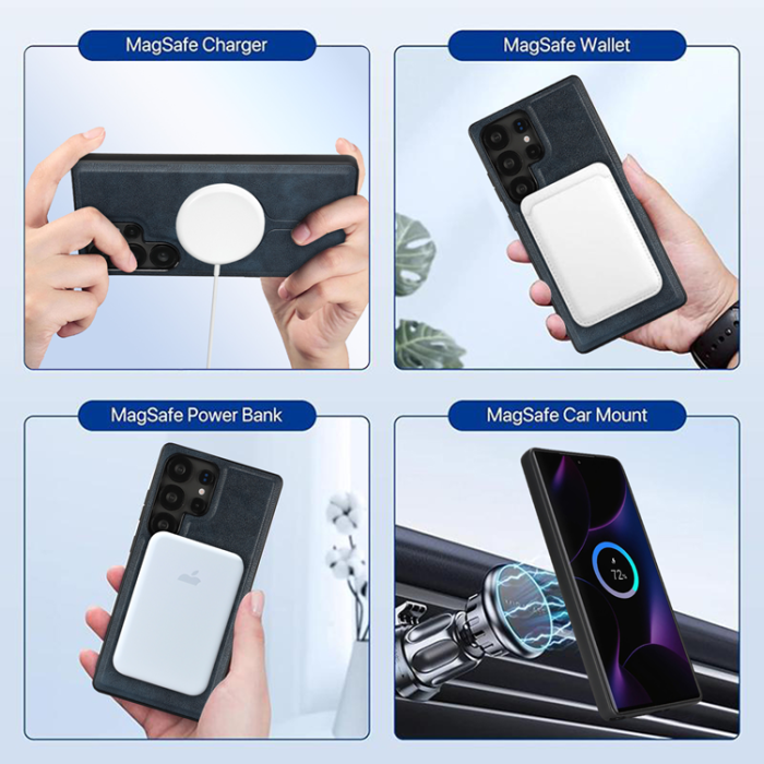 A-One Brand - Galaxy S25 Ultra Mobilskal MagSafe Detachable Korthållare Kickstand