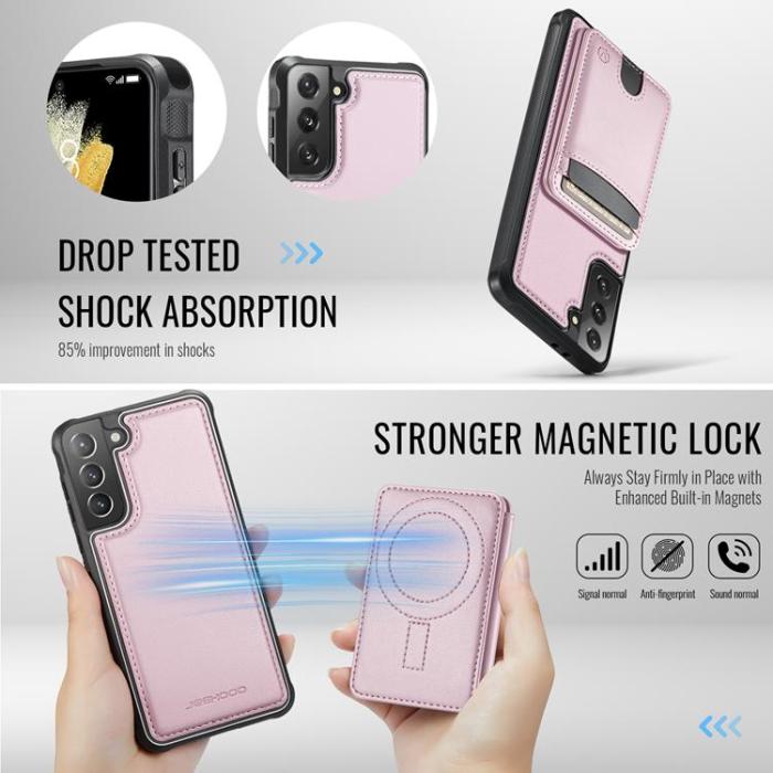 OEM - JEEHOOD Samsung Galaxy S21 5G Fodral KonstLäder - Rosa