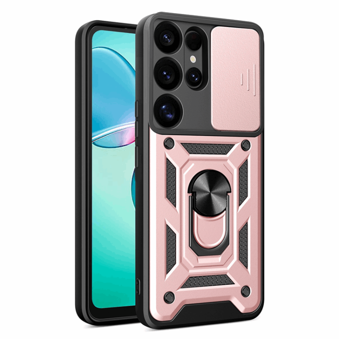 OEM - Galaxy S25 Ultra Mobilskal Hybrid Armor Camshield - Rosa