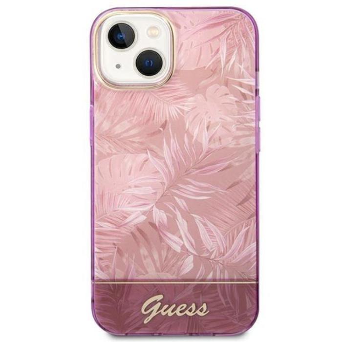 Guess - GUESS iPhone 14 Plus Skal Jungle Collection - Rosa