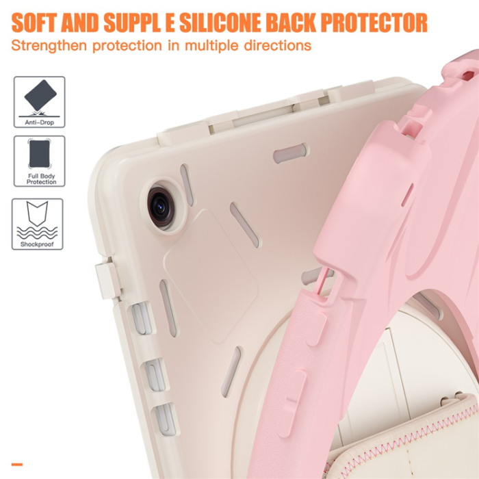 A-One Brand - Galaxy Tab A9 Plus Mobilskal Silikon Rotary Kickstand