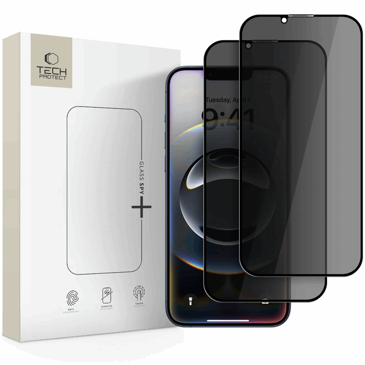 [2-Pack] iPhone 16e Härdat Glas Skärmskydd Spy Privacy | 5468 | AlltMobil