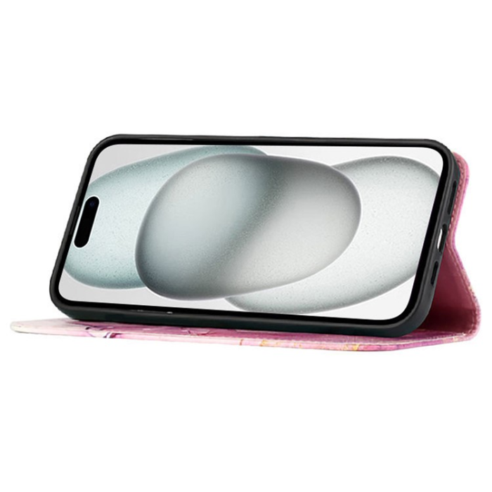 A-One Brand - iPhone 16 Plus Plånboksfodral Marble Pattern med Rem LS001