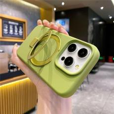 A-One Brand - Mobilskal f&ouml;r iPhone 15 Pro Max MagSafe Liquid Silikon Kickstand - B&ouml;ngr&ouml;n