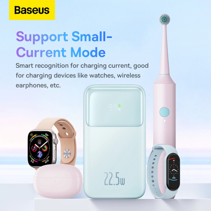 BASEUS - Baseus Powerbank med display 20000mAh 22.5W Comet Series - Blå