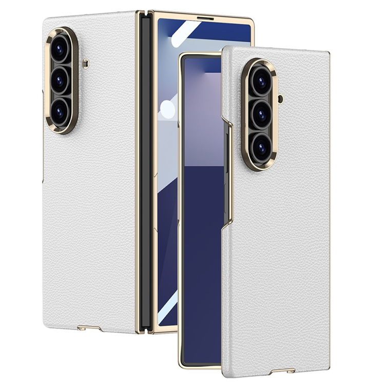 GKK Galaxy Z Fold 7 Mobilskal med Härdat Glas Electroplated - Vit | 2353 | AlltMobil