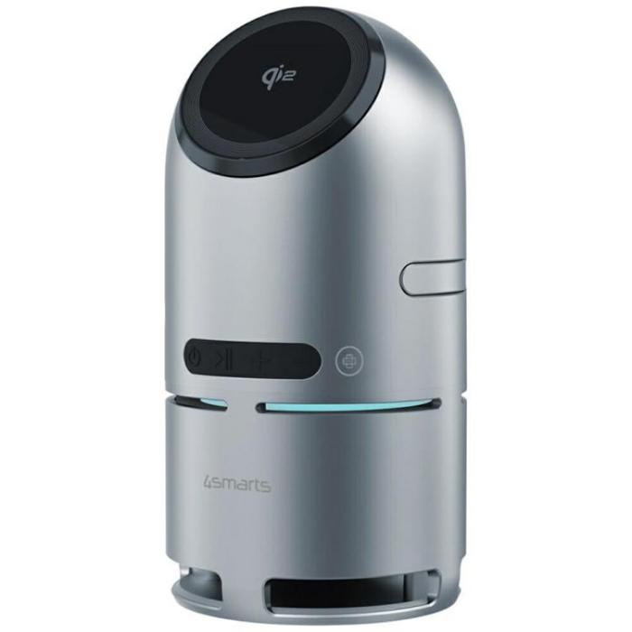 4smarts - 4smarts Qi2 Trådlös Laddare Apple Watch iPhone Airpods ChargeBot Sound - Grå