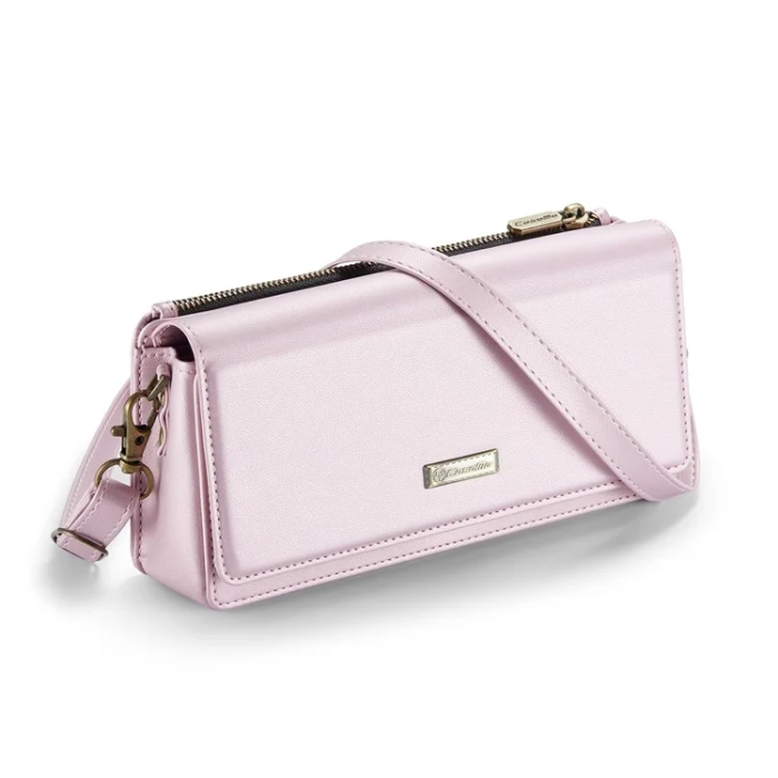 Caseme - CASEME Crossbody Väska RFID Blocking Me30 Max Läder - Rosa