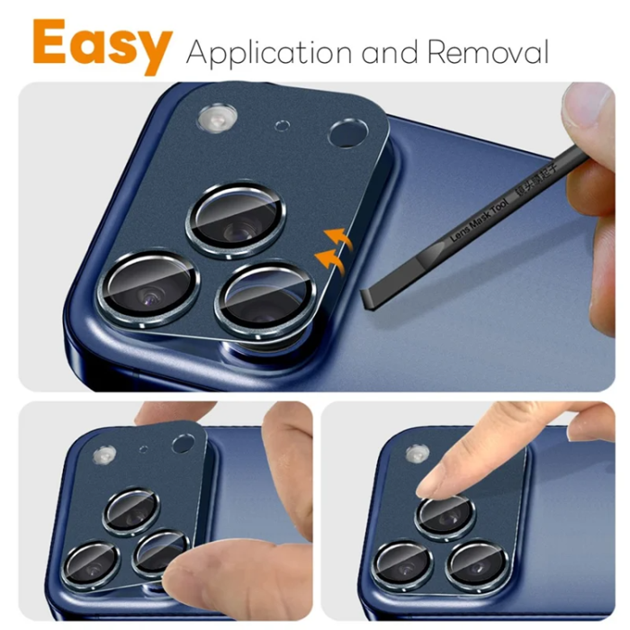 NORTHJO - NORTHJO iPhone 17 Pro Max Kameralinsskydd Härdat Glas - Blå