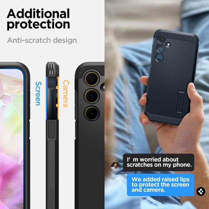Spigen - Spigen Galaxy A35 5G Mobilskal Tough Armor - Svart