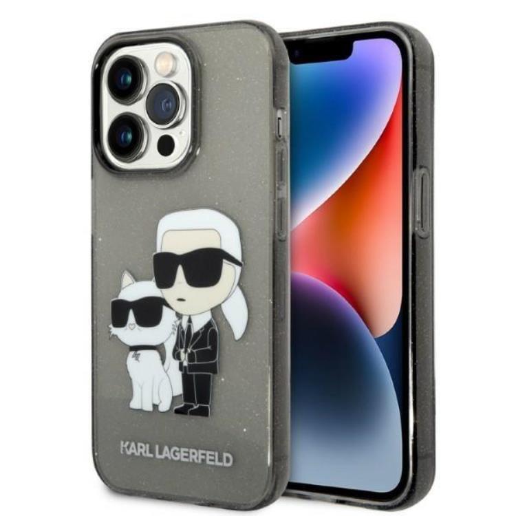 Karl Lagerfeld iPhone 14 Pro Max Skal IML GLIT NFT Karl & Choupette - Svart | 2353 | AlltMobil