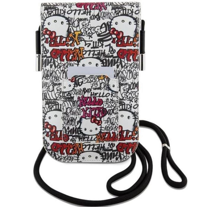 Hello Kitty - Hello Kitty Halsbandsfodral Läder Tags Graffiti - Beige