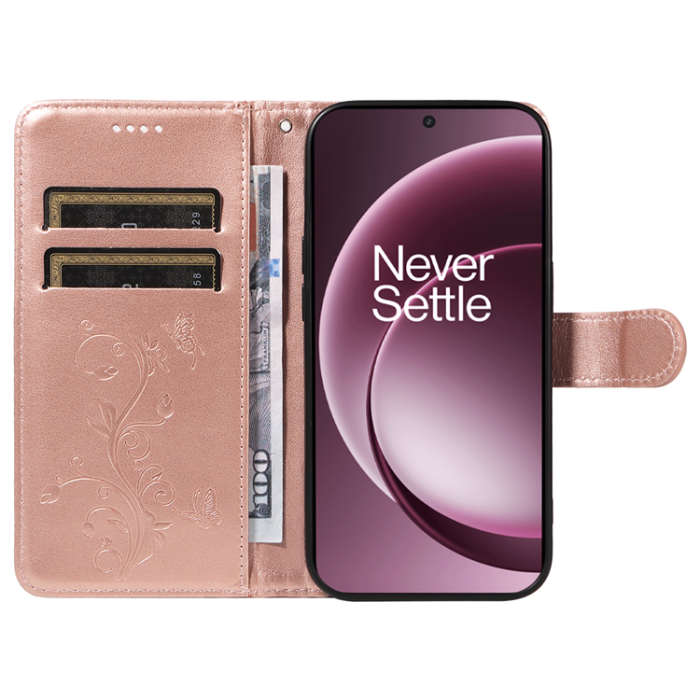 A-One Brand - OnePlus 15 Plånboksfodral Flower Pattern Konstläder