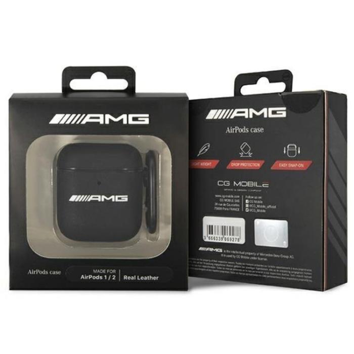 Mercedes - AMG AirPods Skal Läder Big Logo - Svart