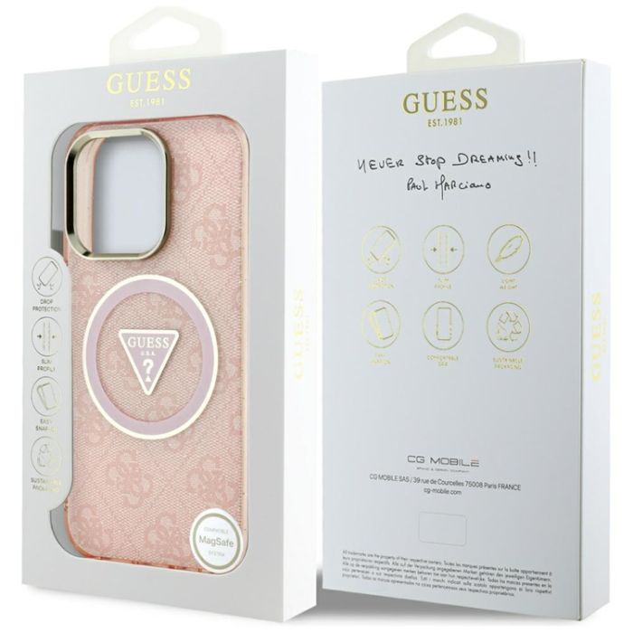 Guess - Guess iPhone 16 Pro Max Mobilskal Magsafe Glitter - Rosa