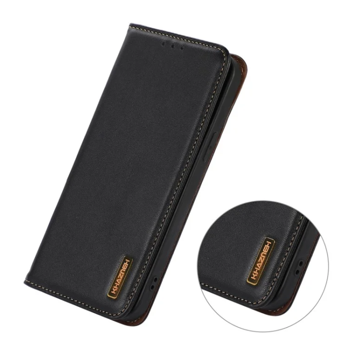 KHAZNEH - KHAZNEH iPhone 17 Pro Max Plånboksfodral Äkta Läder RFID